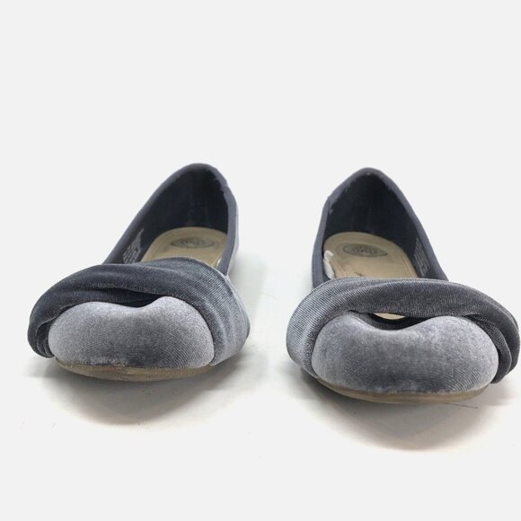Kohls SO Shoes Womens 8 Cant Even Grey Velvet Ballet Flats Slip On Comfort Fit - Picture 2 of 11